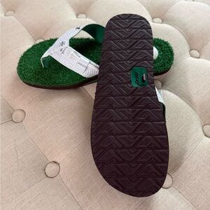Reef Green and White Textured Sandals